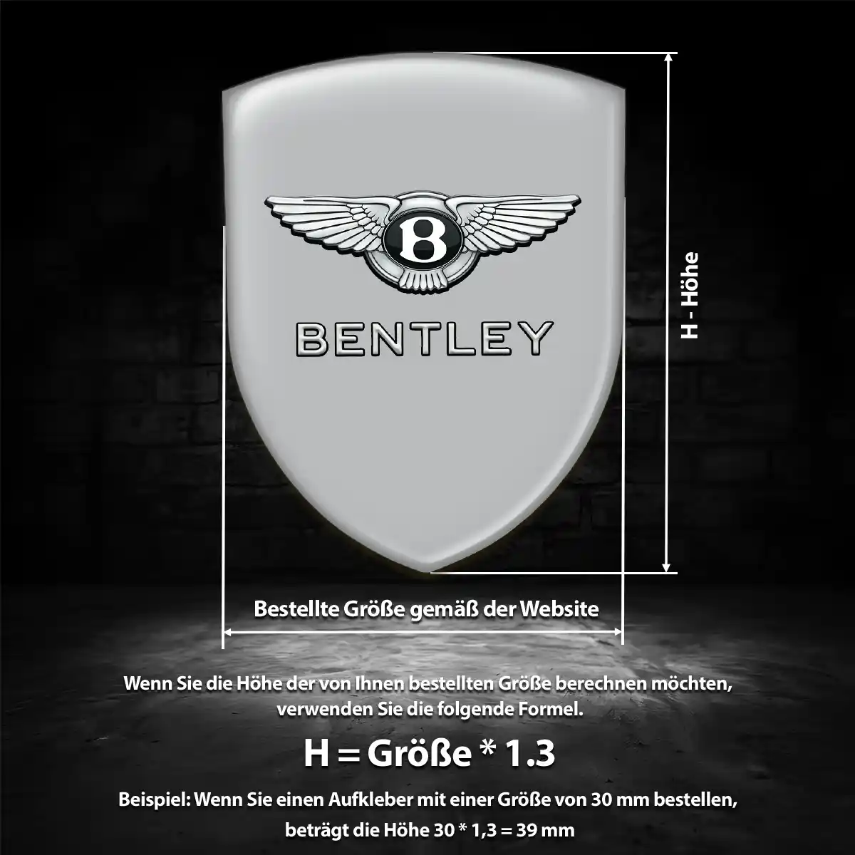 Bentley Silikon Aufkleber Interieurdesign