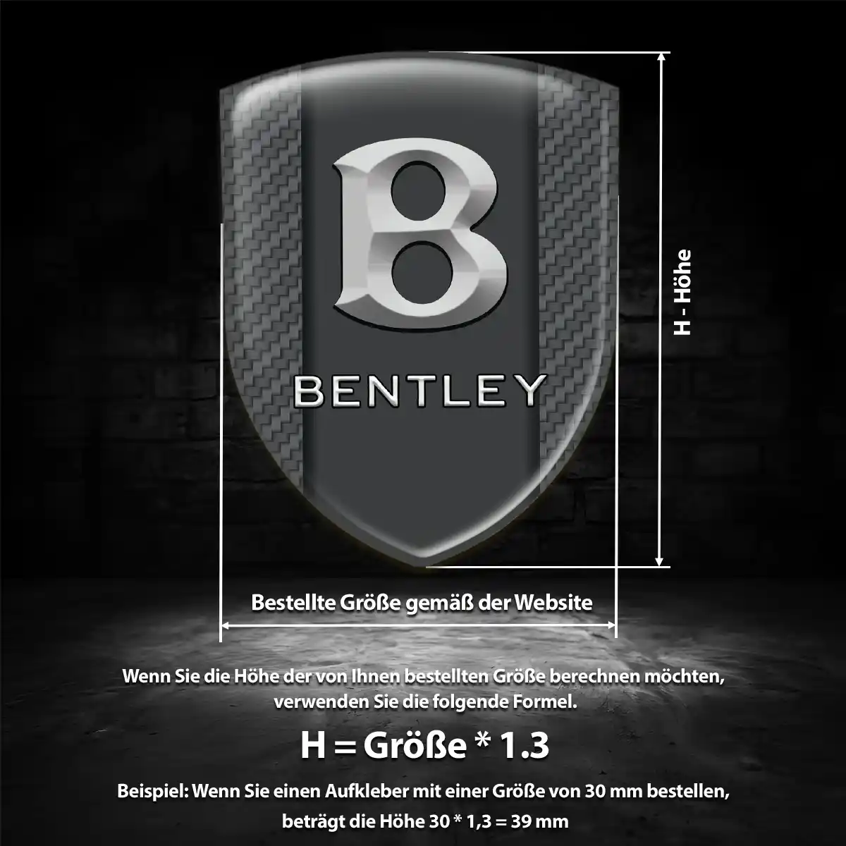 Bentley Silikon Aufkleber Luxus-Edition