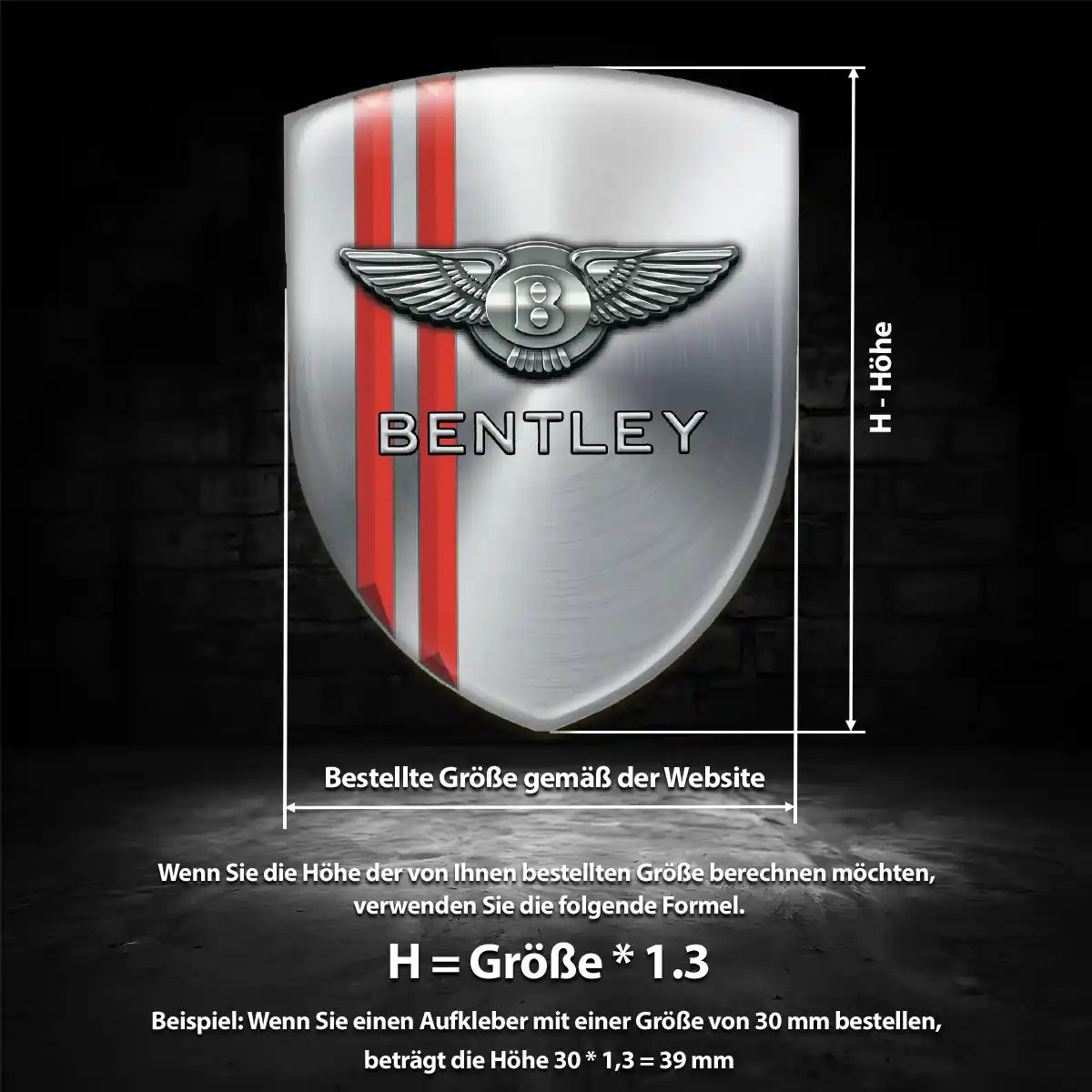 Bentley Silikon Aufkleber Modernes Design
