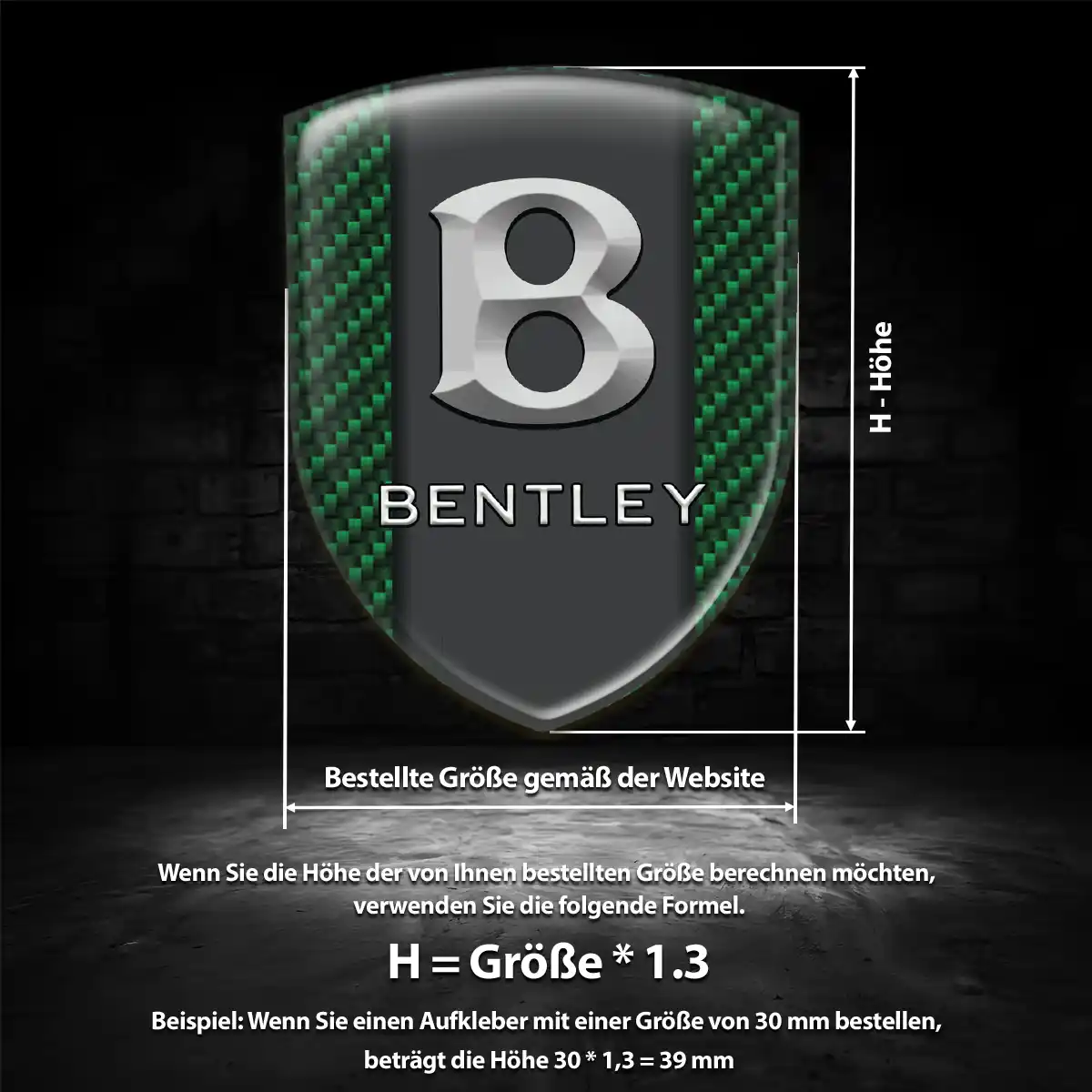 Bentley Silikon Aufkleber Premiumqualität