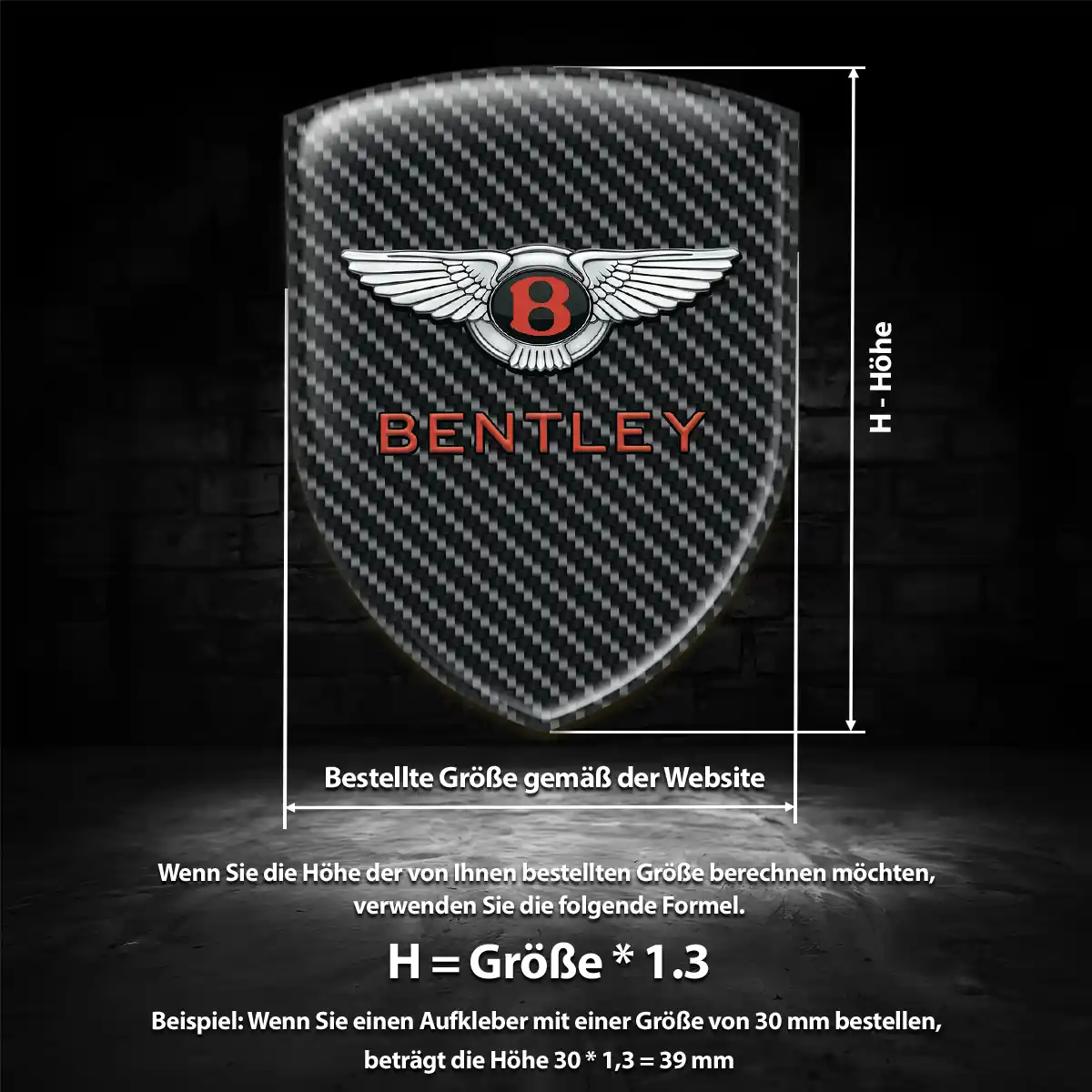 Bentley Silikon Aufkleber Spitzenqualität