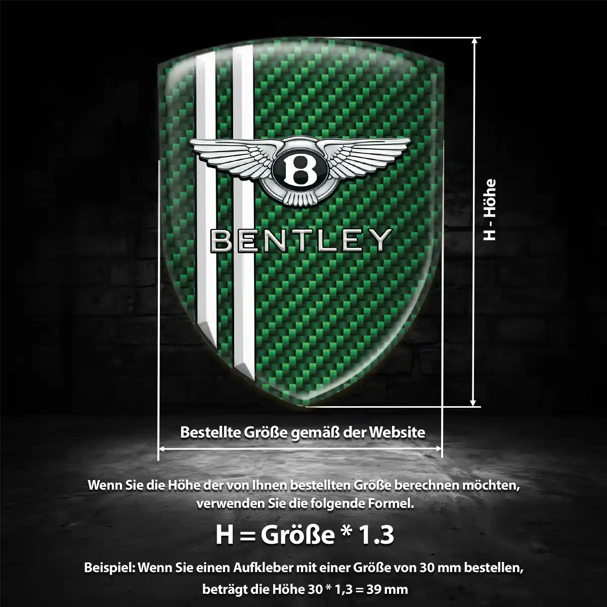 Bentley Silikon Aufkleber Tuningfahrzeug