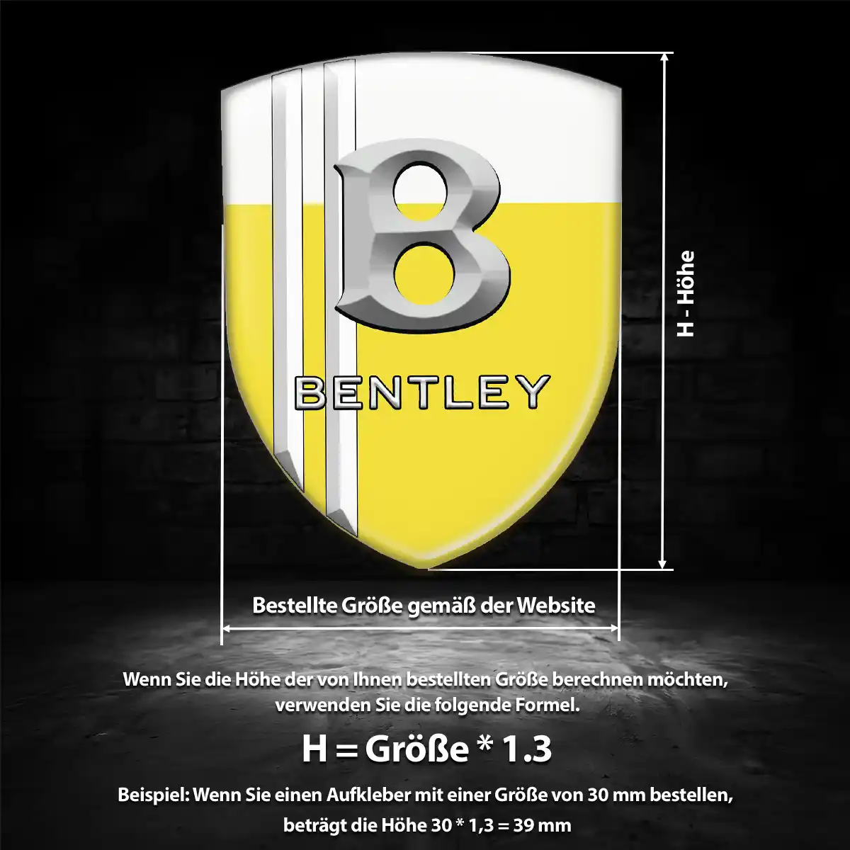 Bentley Silikon Aufkleber Wappen Auto Hochwertiges Harz