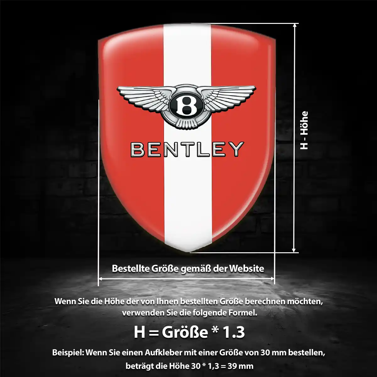 Bentley Silikon Aufkleber Wappen Auto Hohe Qualität