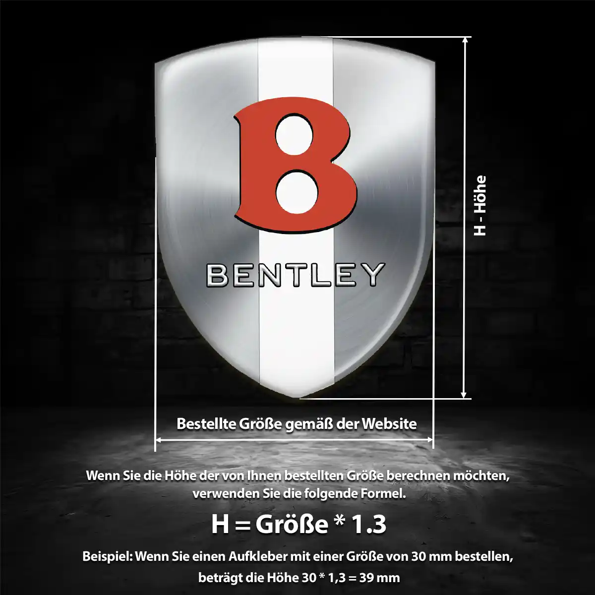 Bentley Silikon Aufkleber Wappen Auto Interieurdesign