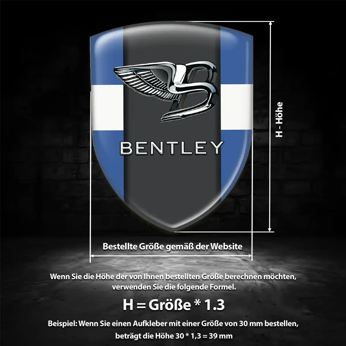 Bentley Silikon Aufkleber Wappen Auto Limitierte Auflage