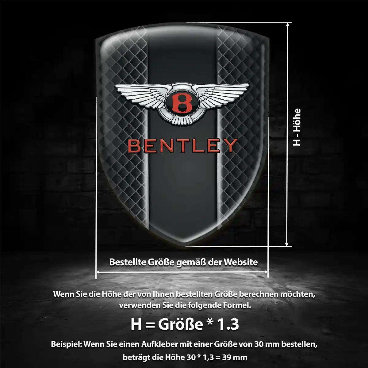 Bentley Silikon Aufkleber Wappen Auto Modernes Design