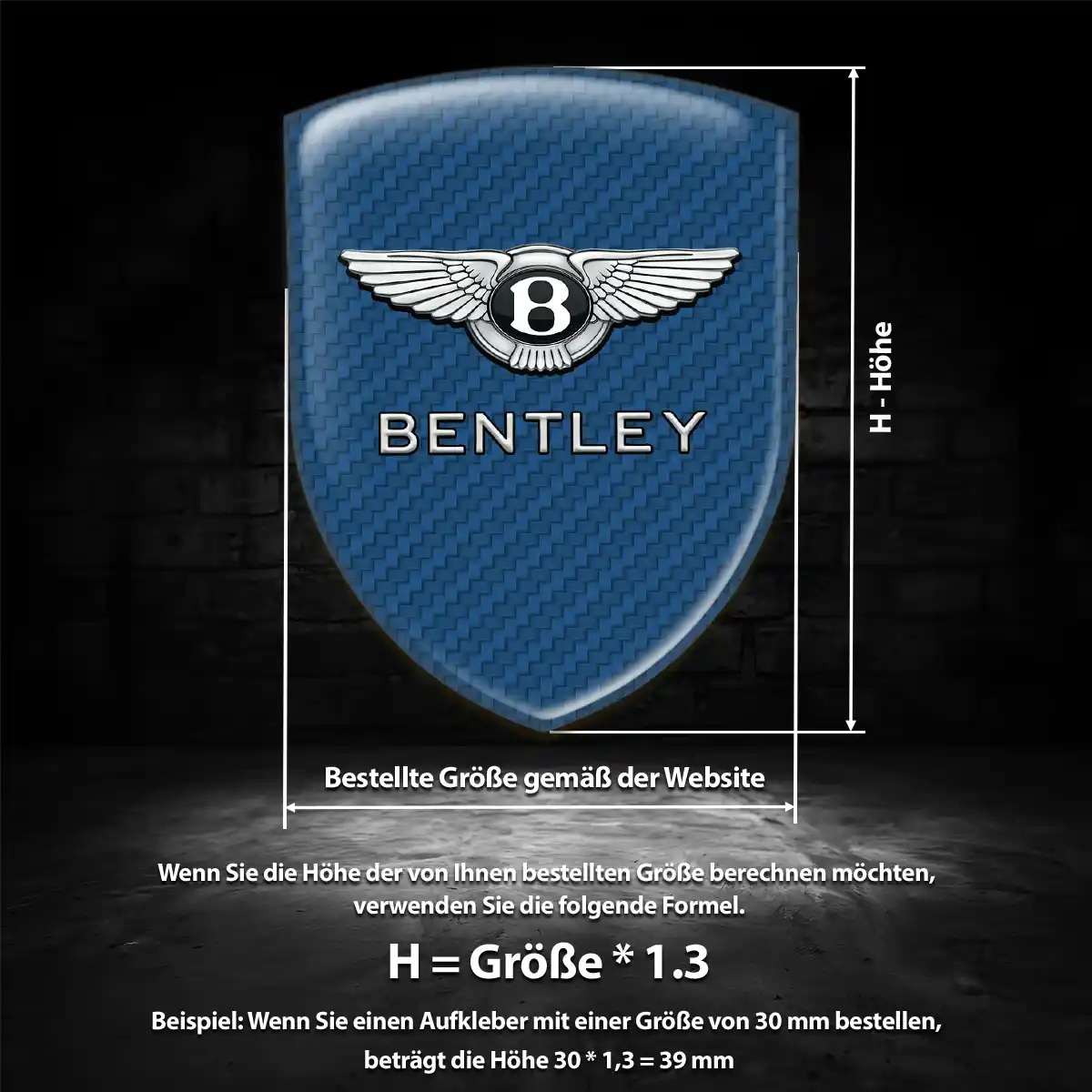 Bentley Silikon Aufkleber Wappen Auto Premium-Edition