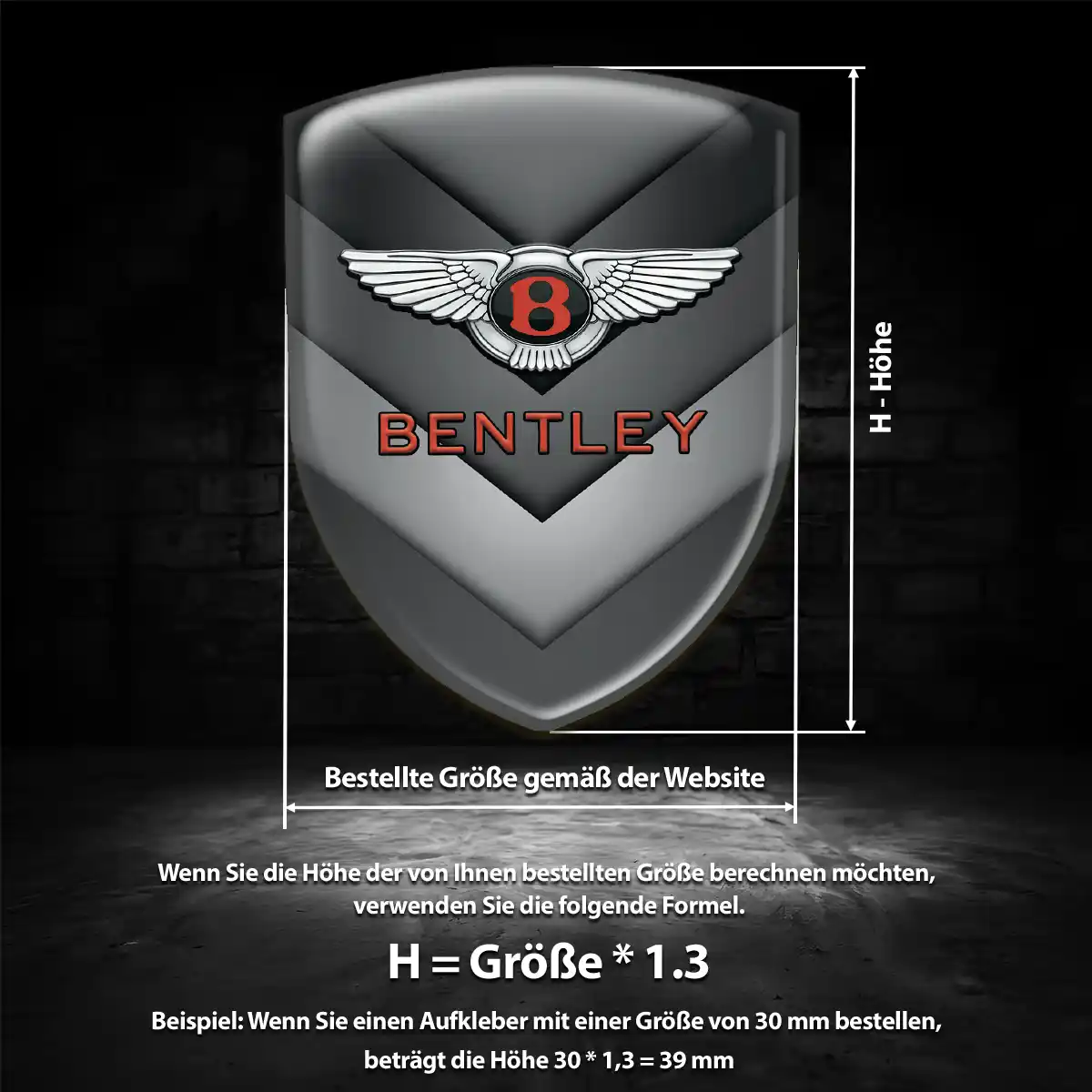 Bentley Silikon Aufkleber Wappen Auto Premiumqualität