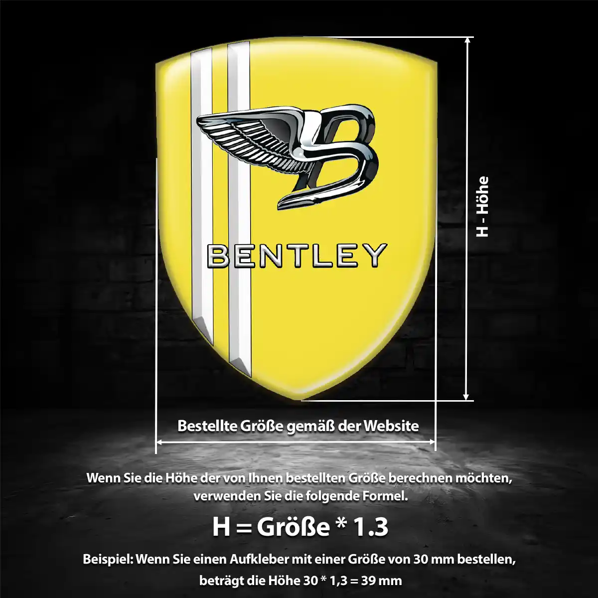 Bentley Silikon Aufkleber Wappen Auto Spitzenqualität
