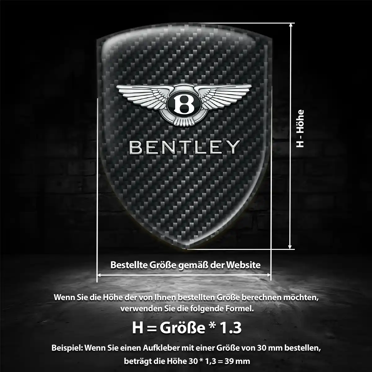 Bentley Silikon Aufkleber Wappen Auto Stilvolles Design