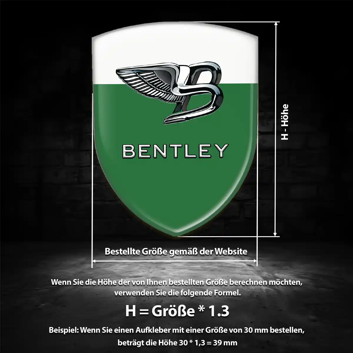 Bentley Silikon Aufkleber Wappen Elegantes Design