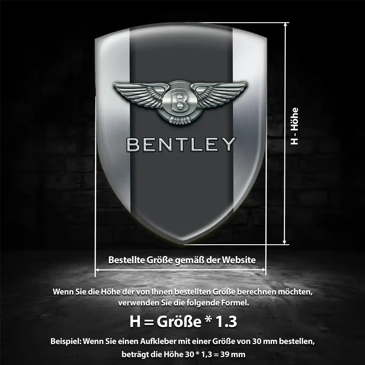 Bentley Silikon Aufkleber Wappen Exterieurdesign
