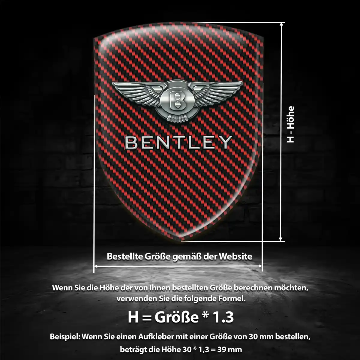 Bentley Silikon Aufkleber Wappen Hohe Qualität