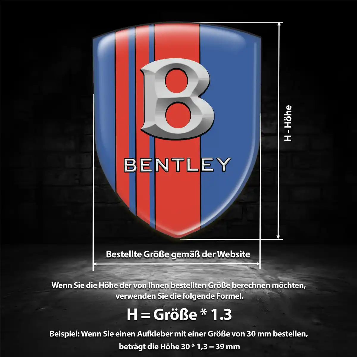 Bentley Silikon Aufkleber Wappen Limitierte Auflage