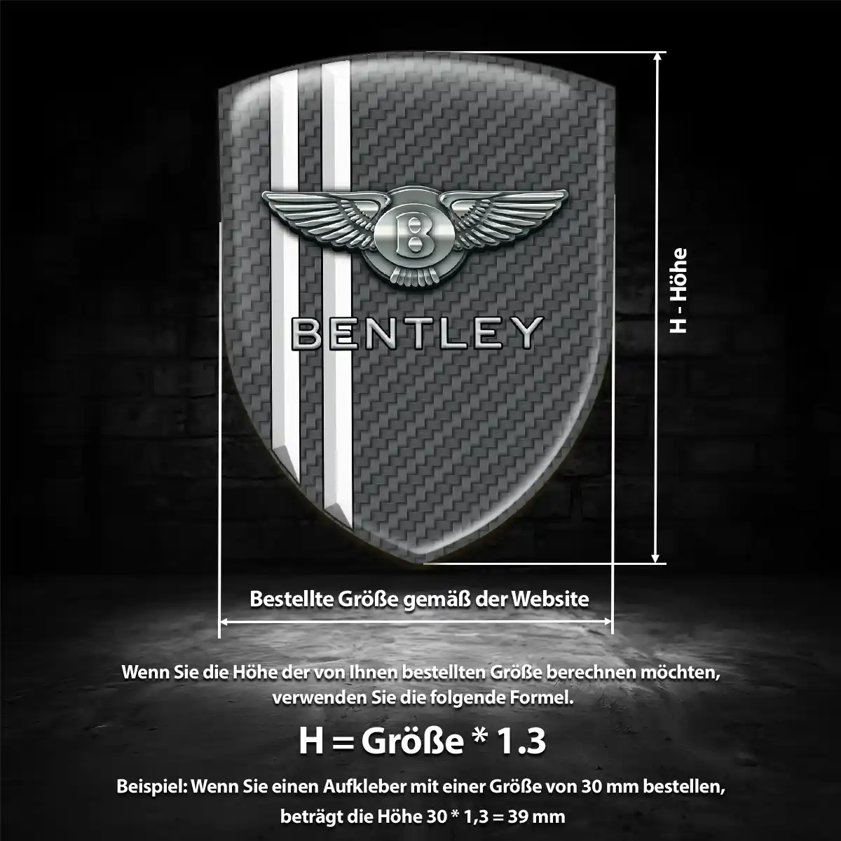 Bentley Silikon Aufkleber Wappen Markenedition