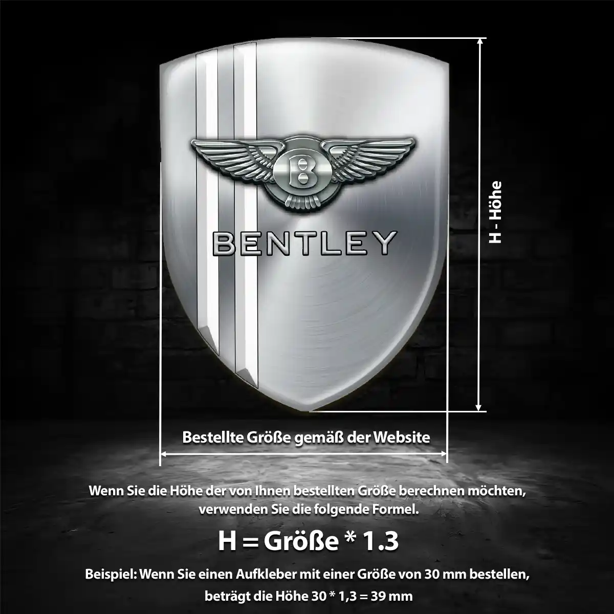 Bentley Silikon Aufkleber Wappen Modernes Design