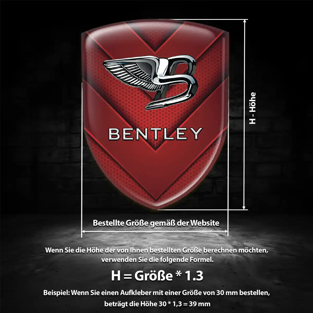 Bentley Wappen Aufkleber Ausdrucksstarkes Design
