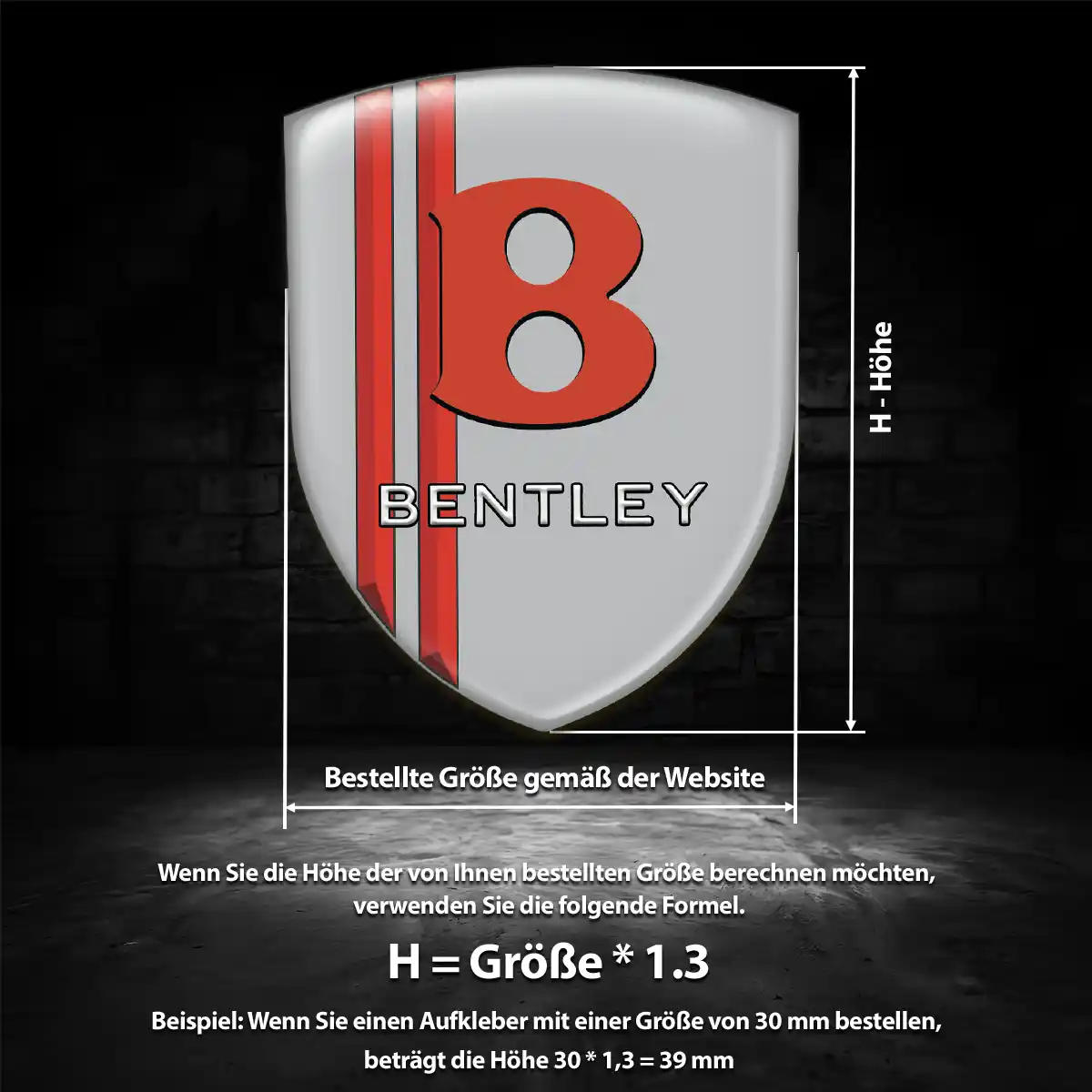 Bentley Wappen Aufkleber Auto Ausdrucksstarkes Design