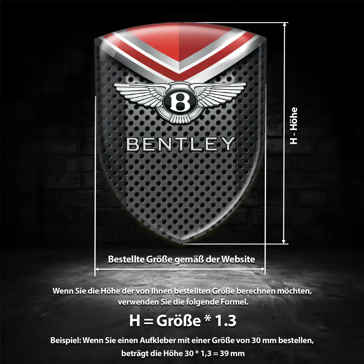 Bentley Wappen Aufkleber Auto Erstklassige Qualität