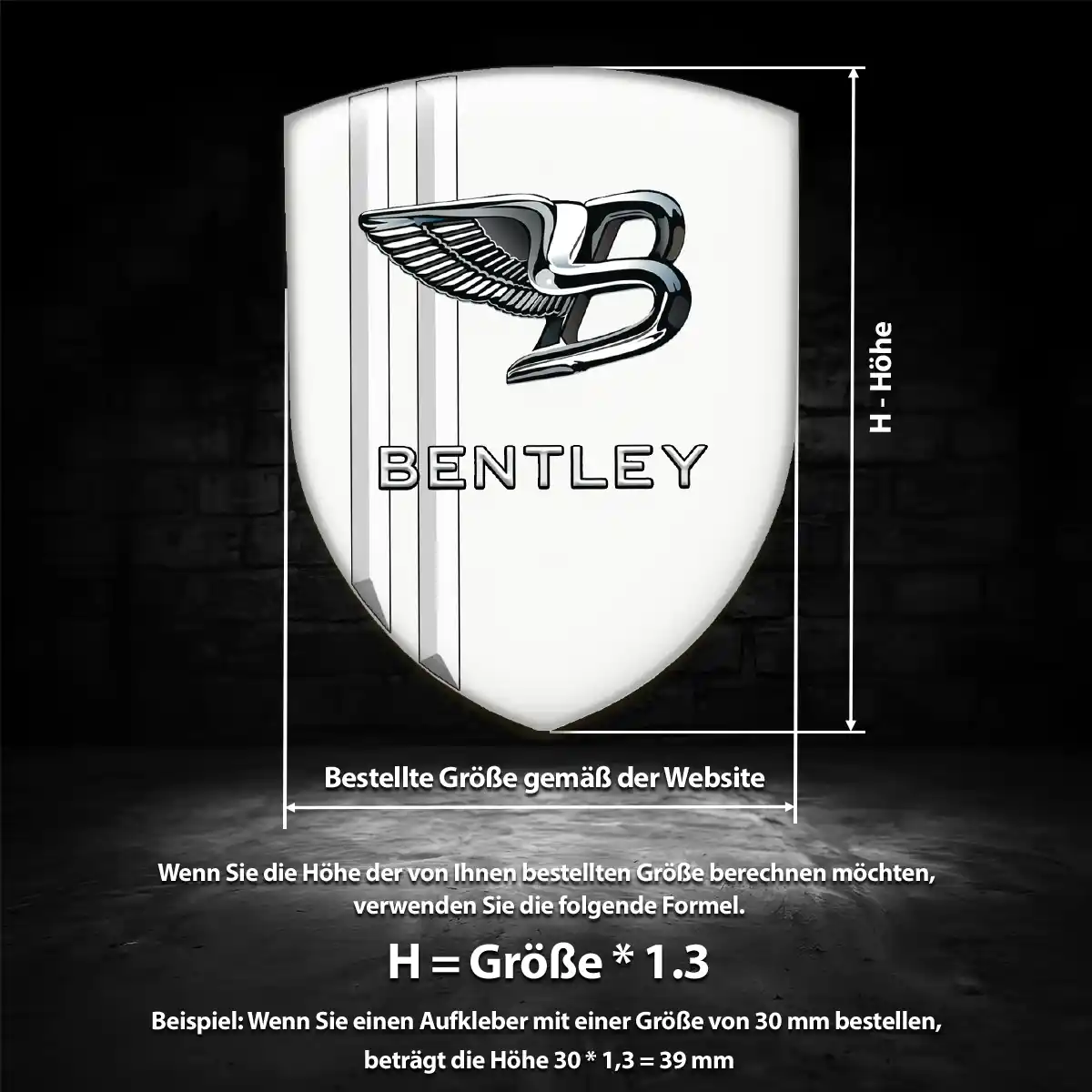 Bentley Wappen Aufkleber Auto Höchste Qualität