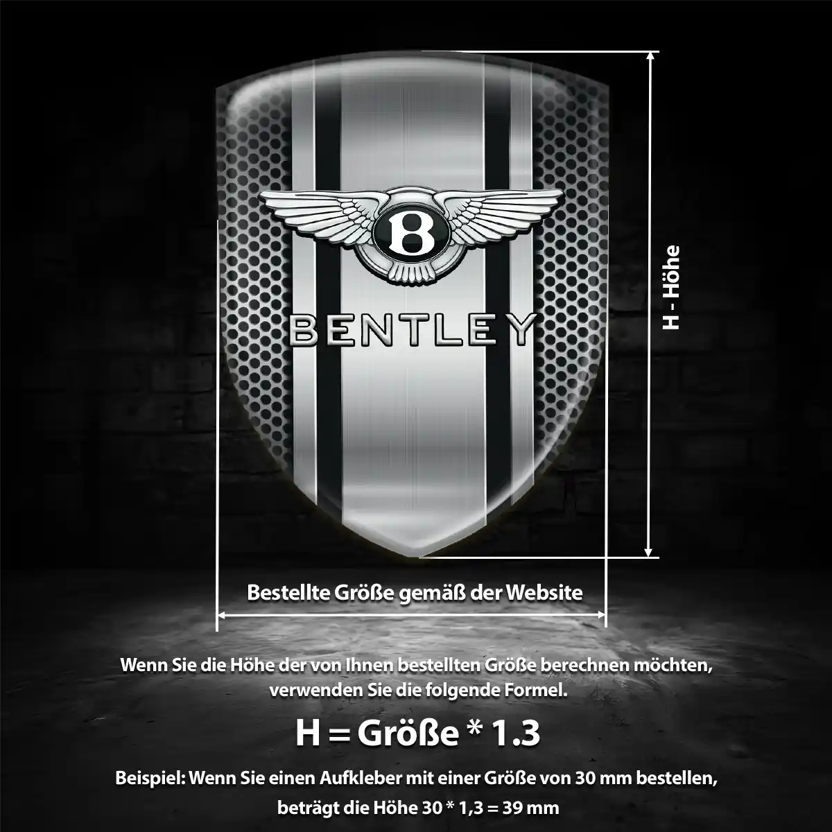 Bentley Wappen Aufkleber Auto Hochwertiges Harz