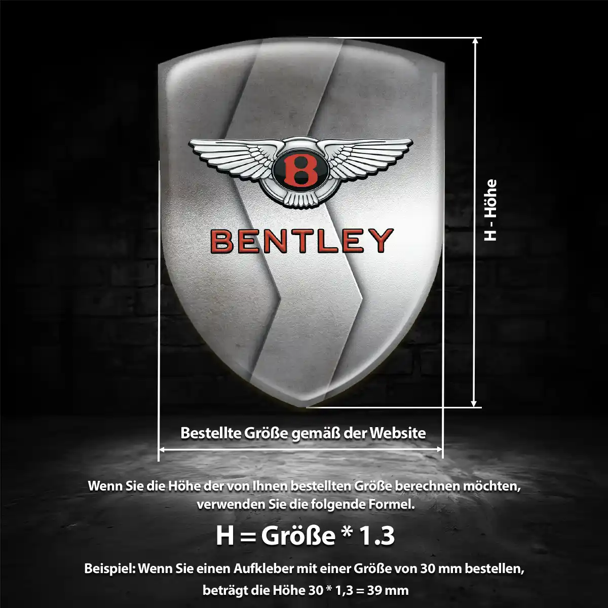 Bentley Wappen Aufkleber Auto Hohe Qualität