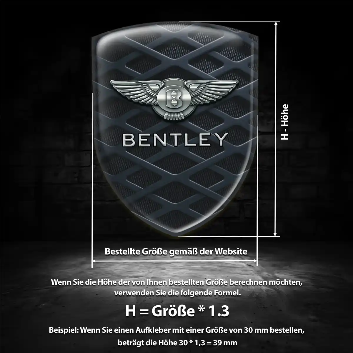 Bentley Wappen Aufkleber Auto Interieurdesign