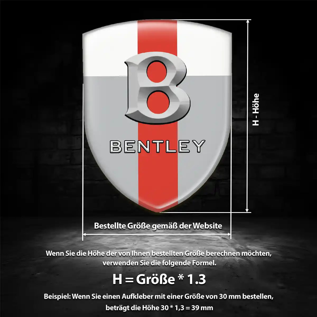 Bentley Wappen Aufkleber Auto Premium-Edition