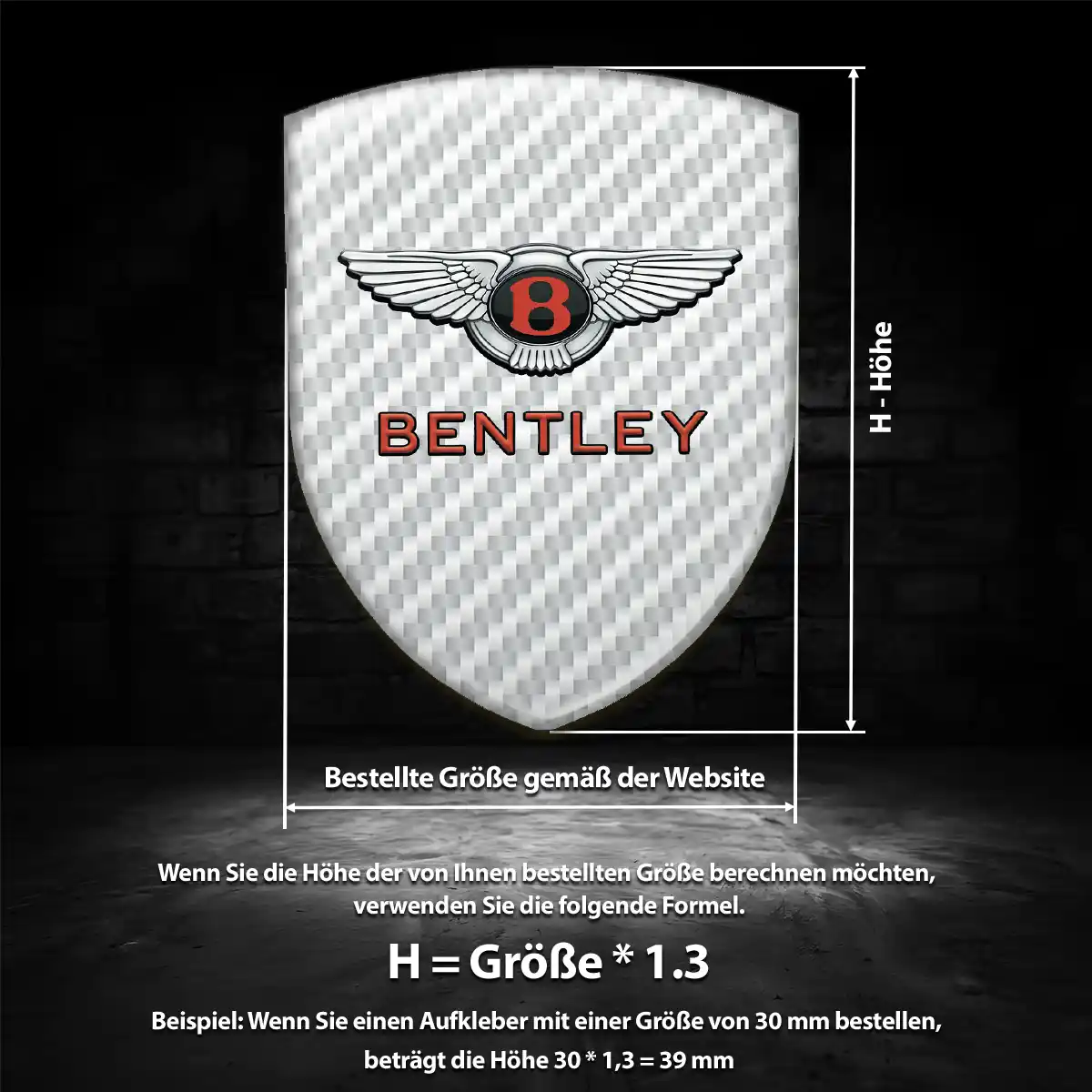 Bentley Wappen Aufkleber Auto Spitzenqualität