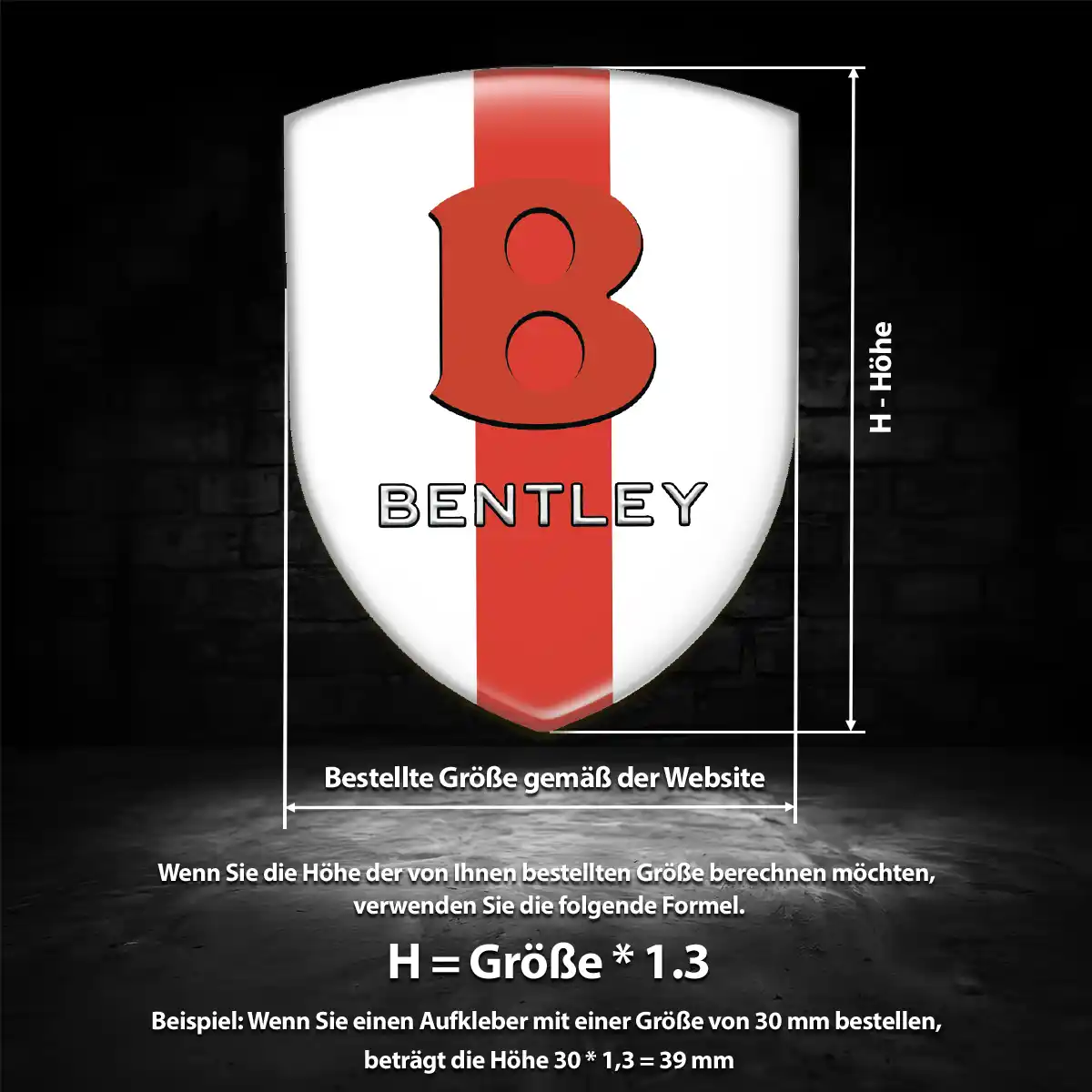 Bentley Wappen Aufkleber Emblem Anspruchsvolles Design