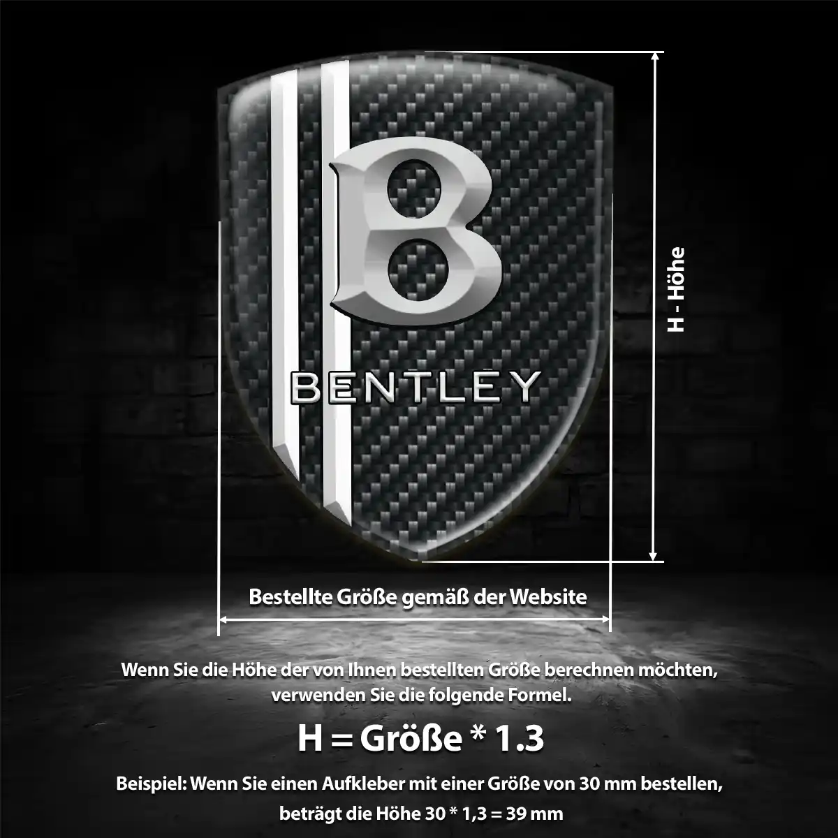 Bentley Wappen Aufkleber Emblem Ausdrucksstarkes Design