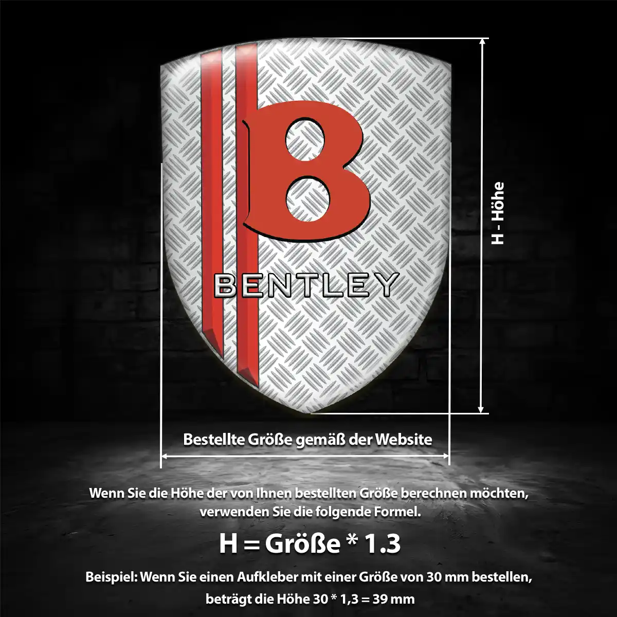 Bentley Wappen Aufkleber Emblem Auto Edles Design