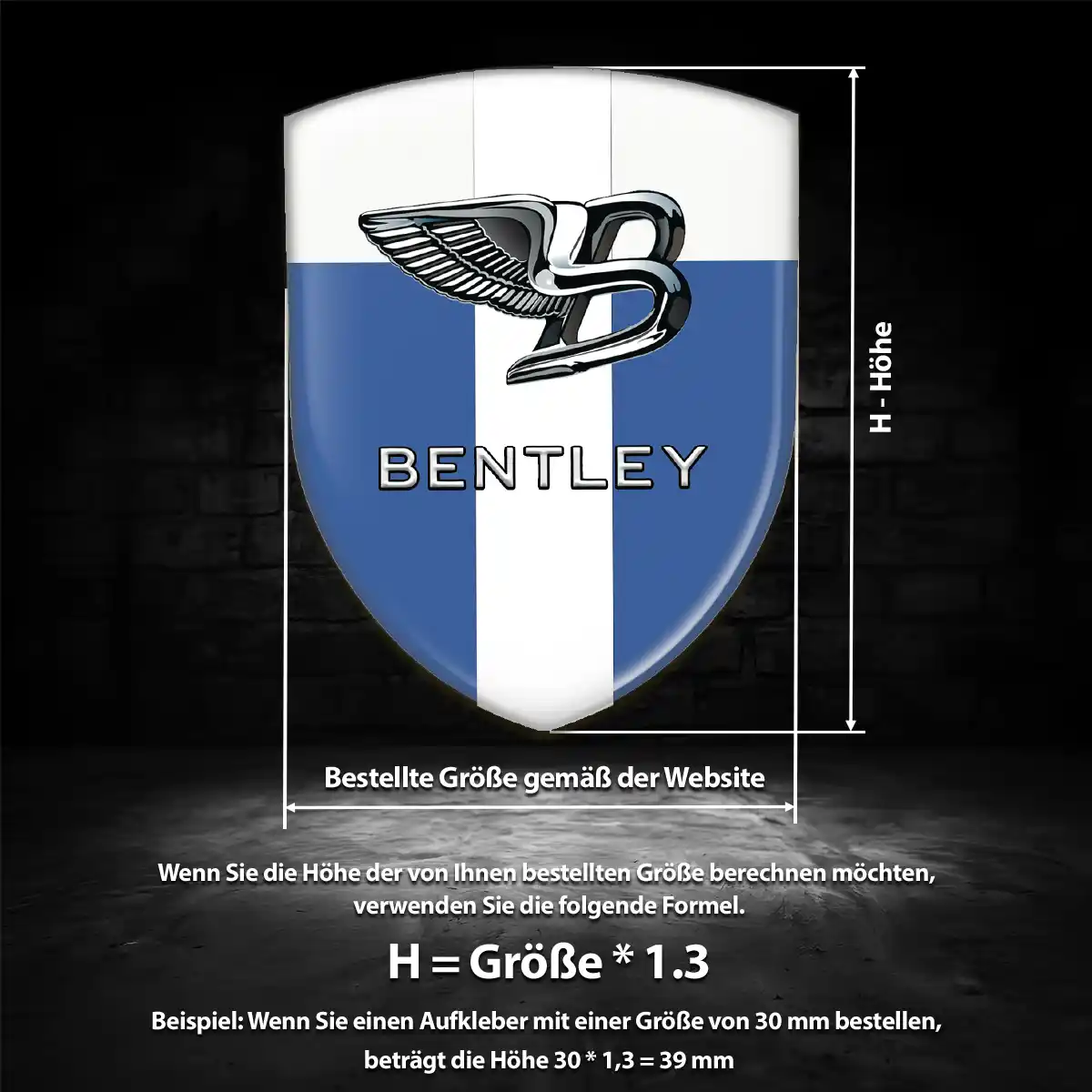 Bentley Wappen Aufkleber Emblem Auto Elegantes Design