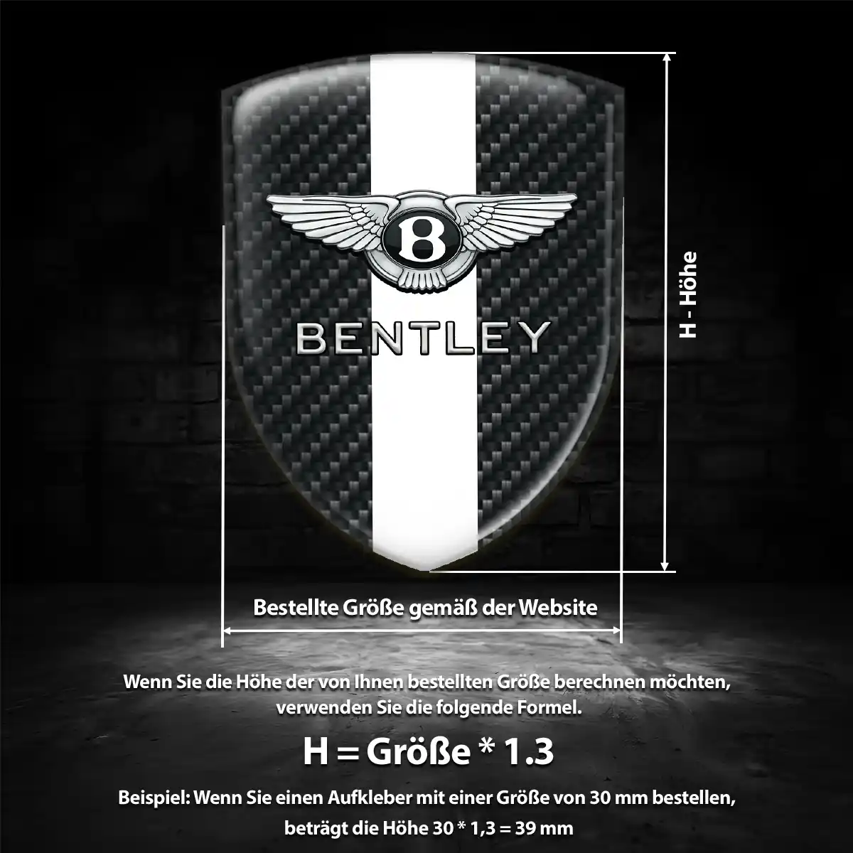 Bentley Wappen Aufkleber Emblem Auto Höchste Qualität