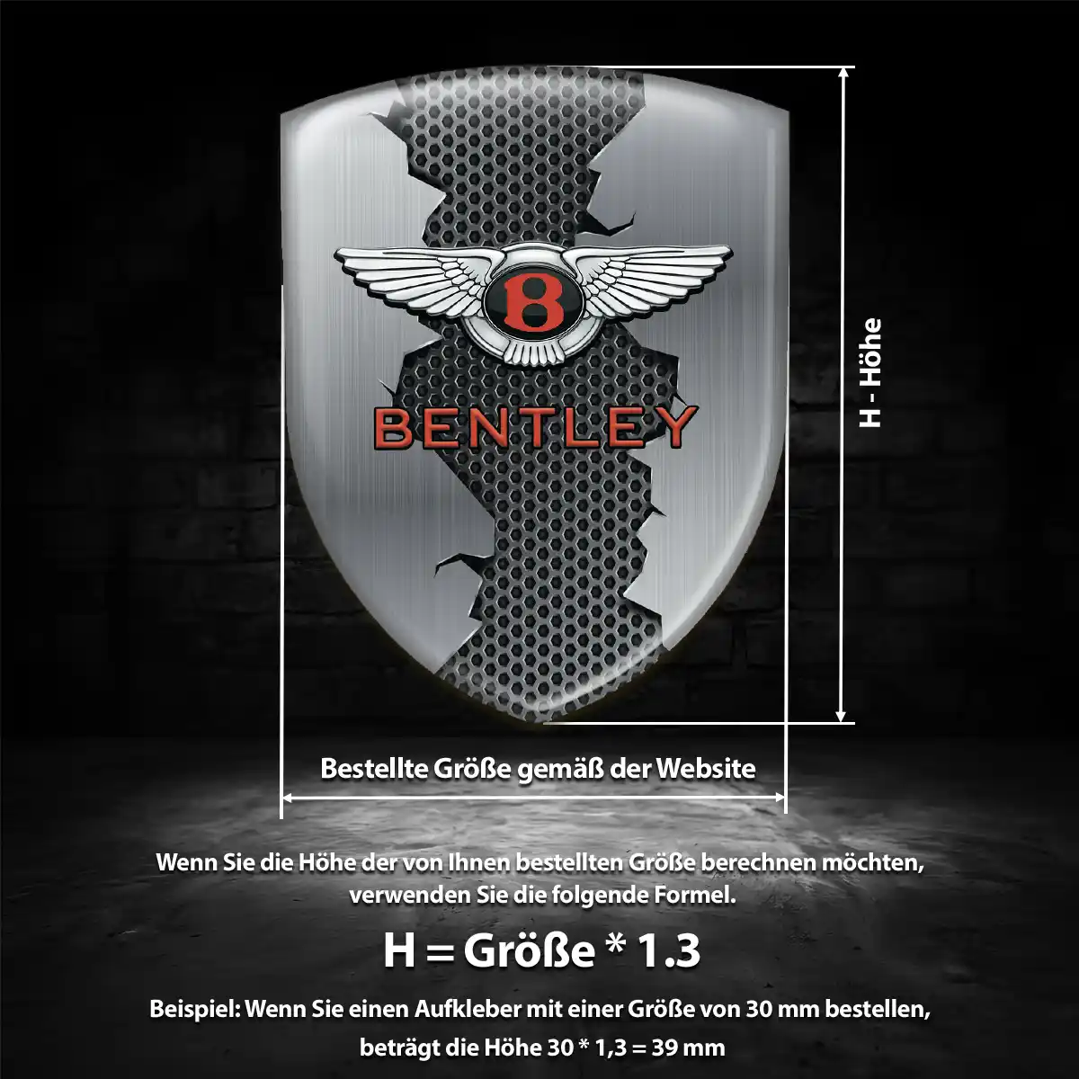 Bentley Wappen Aufkleber Emblem Auto Hochwertiges Harz