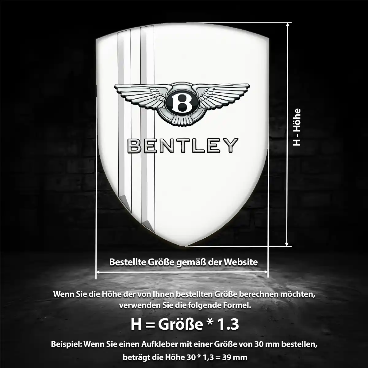 Bentley Wappen Aufkleber Emblem Auto Luxus-Edition