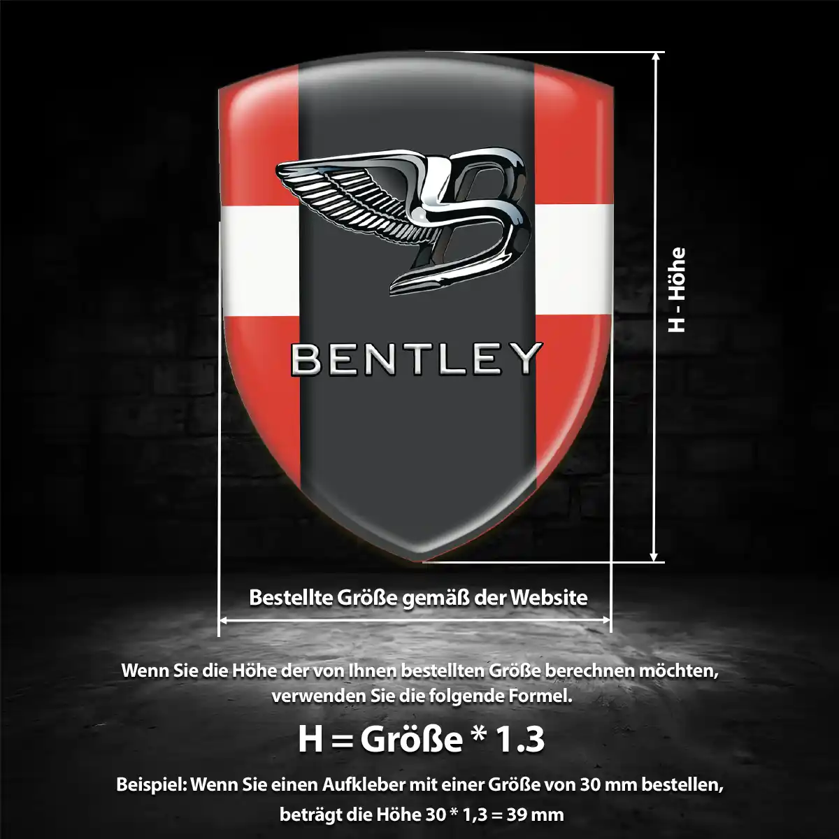 Bentley Wappen Aufkleber Emblem Auto Premiumqualität