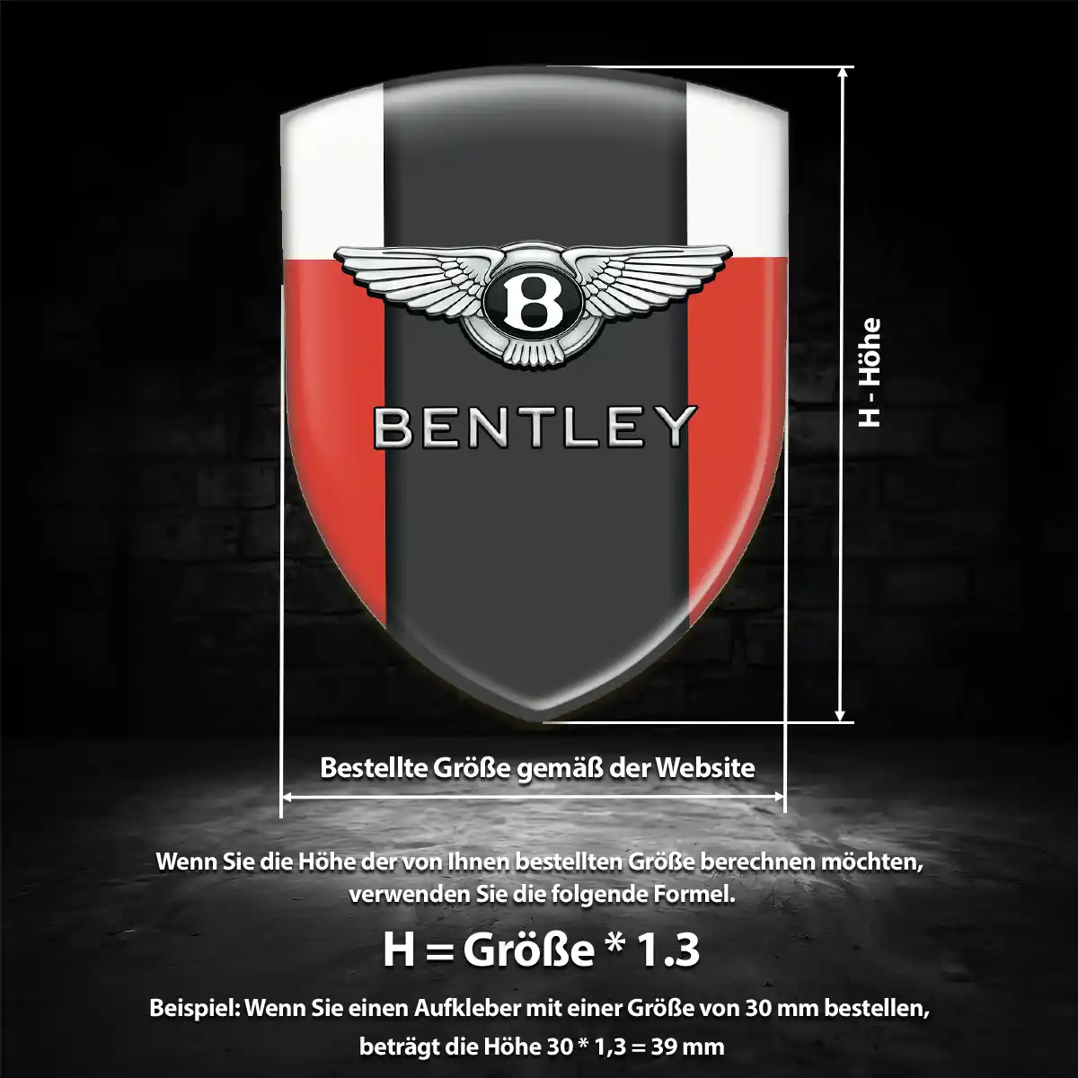 Bentley Wappen Aufkleber Emblem Auto Tuningfahrzeug