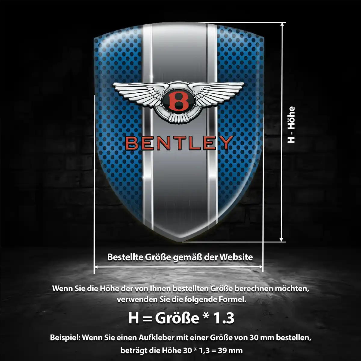 Bentley Wappen Aufkleber Emblem Überzeugende Qualität