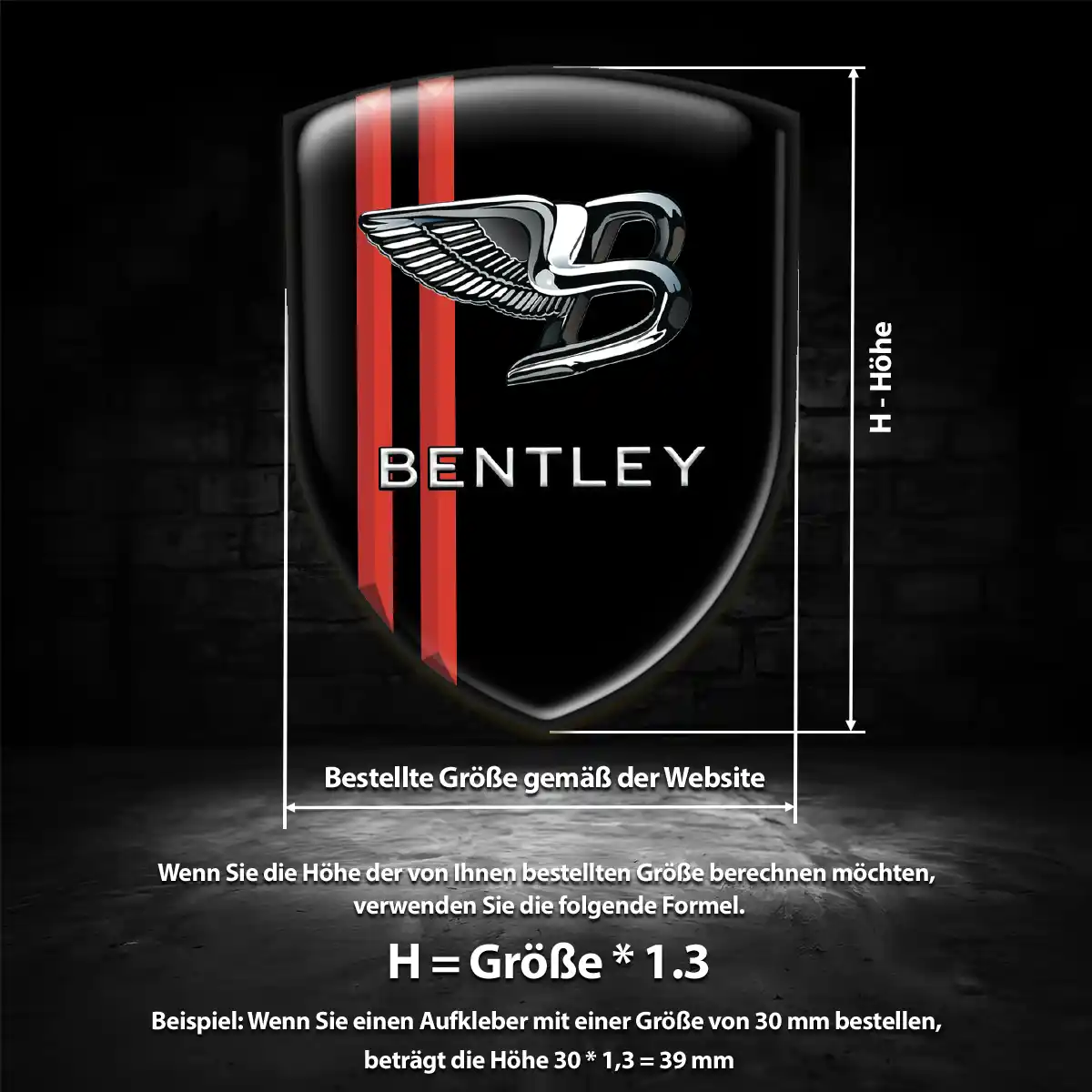 Bentley Wappen Aufkleber Emblem Edles Design