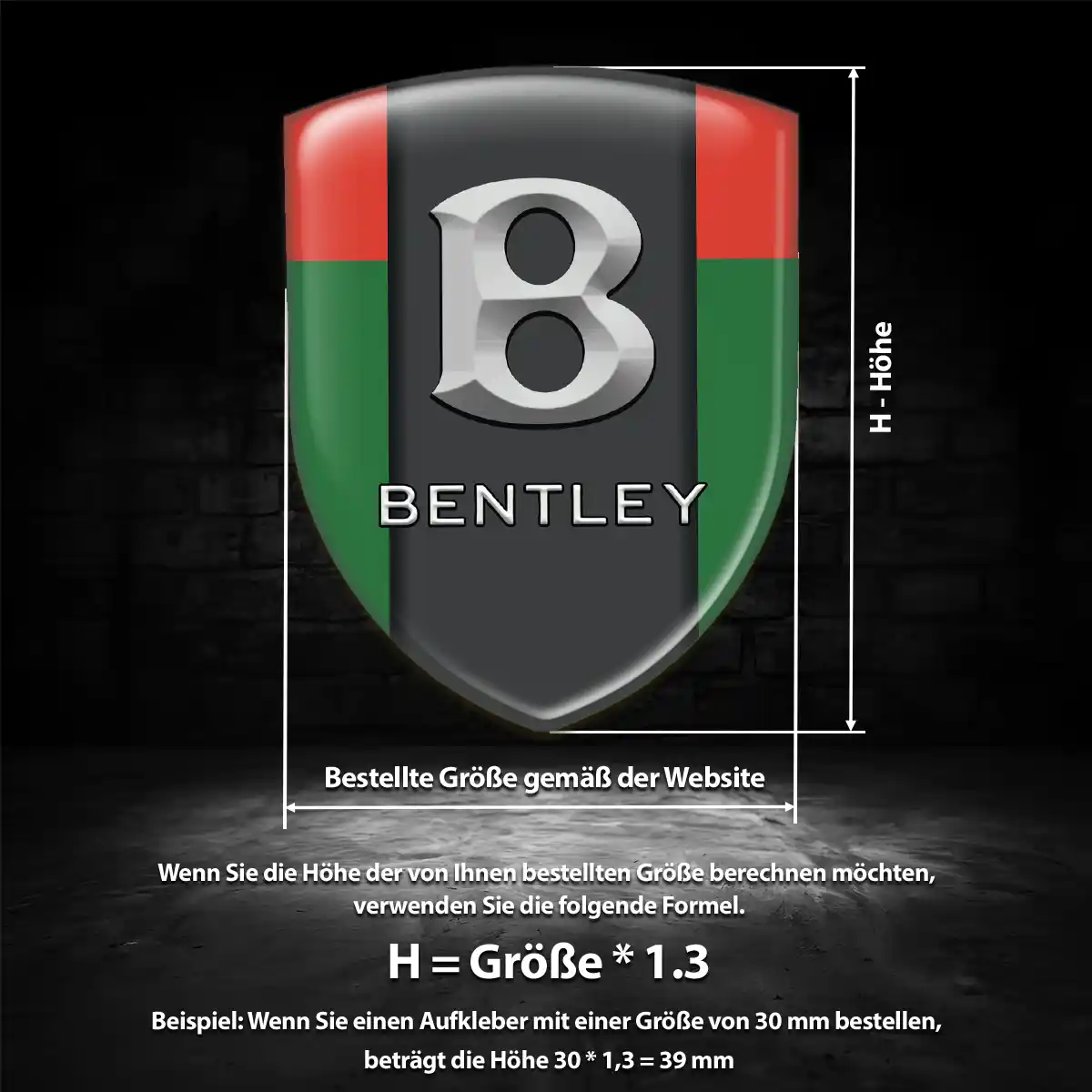 Bentley Wappen Aufkleber Emblem Elegantes Design