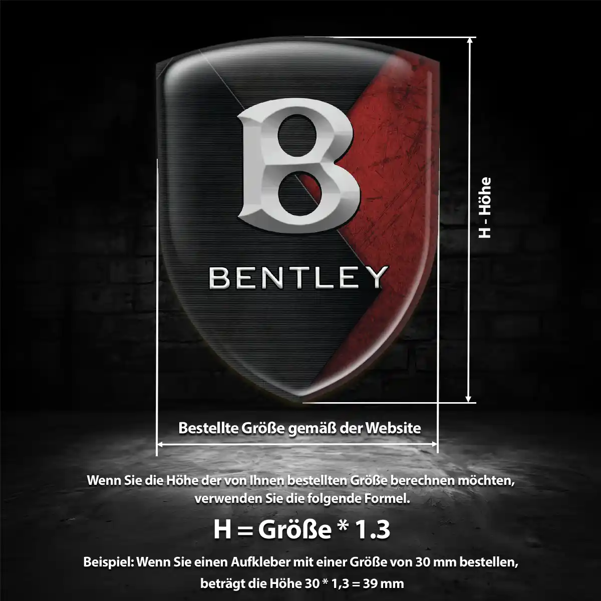 Bentley Wappen Aufkleber Emblem Exterieurdesign
