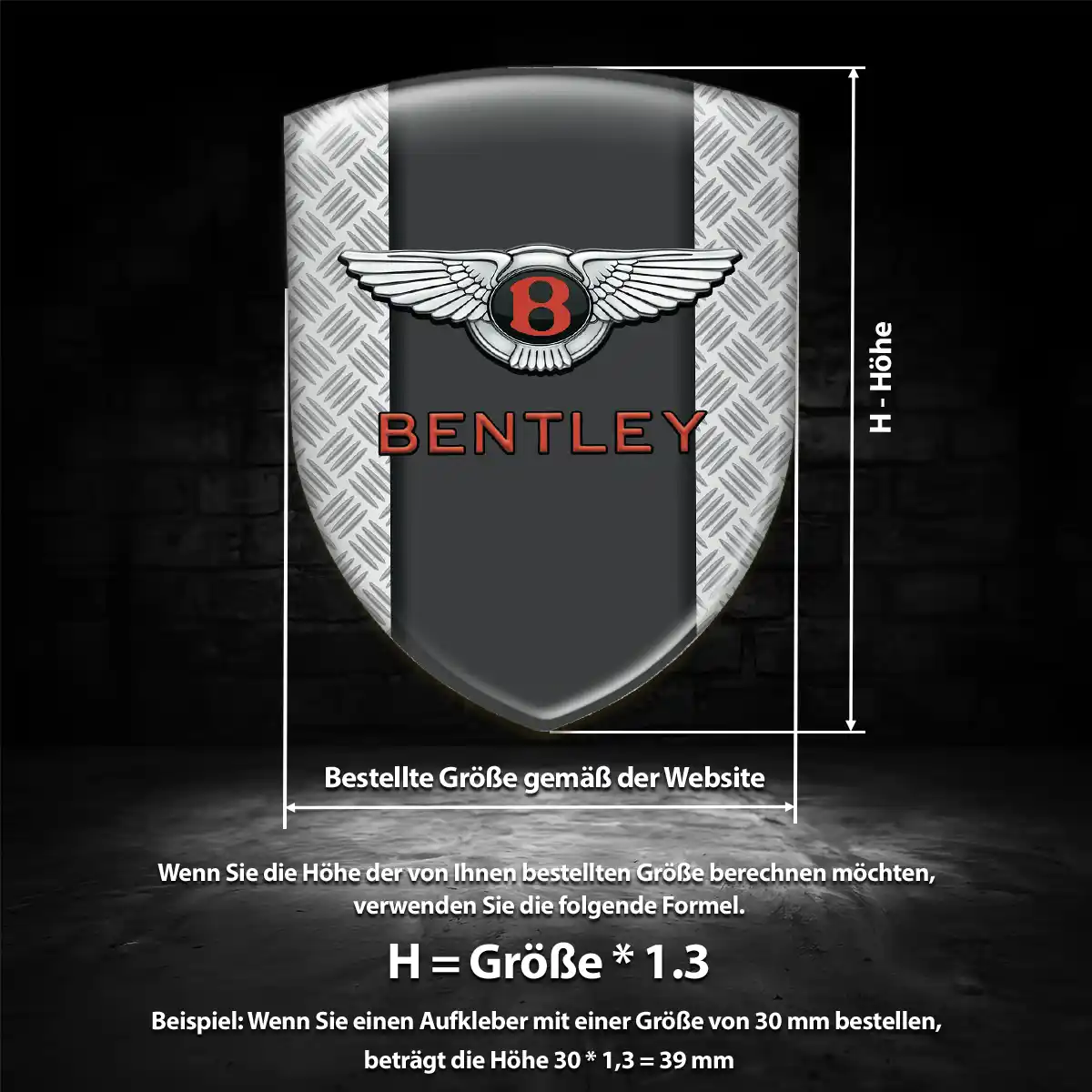 Bentley Wappen Aufkleber Emblem Höchste Qualität
