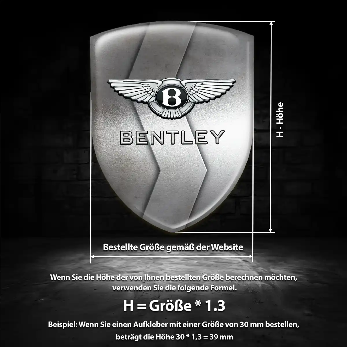Bentley Wappen Aufkleber Emblem Hochwertiges Harz