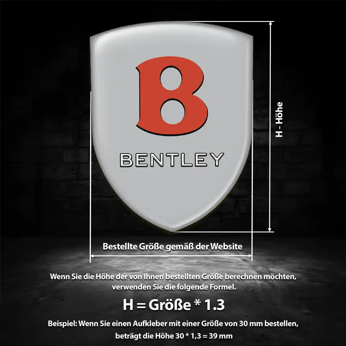 Bentley Wappen Aufkleber Emblem Interieurdesign
