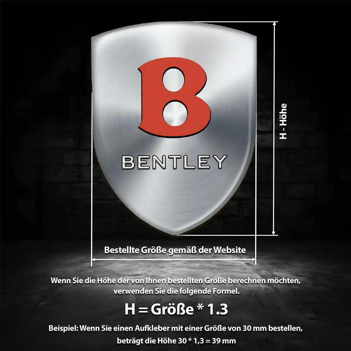 Bentley Wappen Aufkleber Emblem Limitierte Auflage