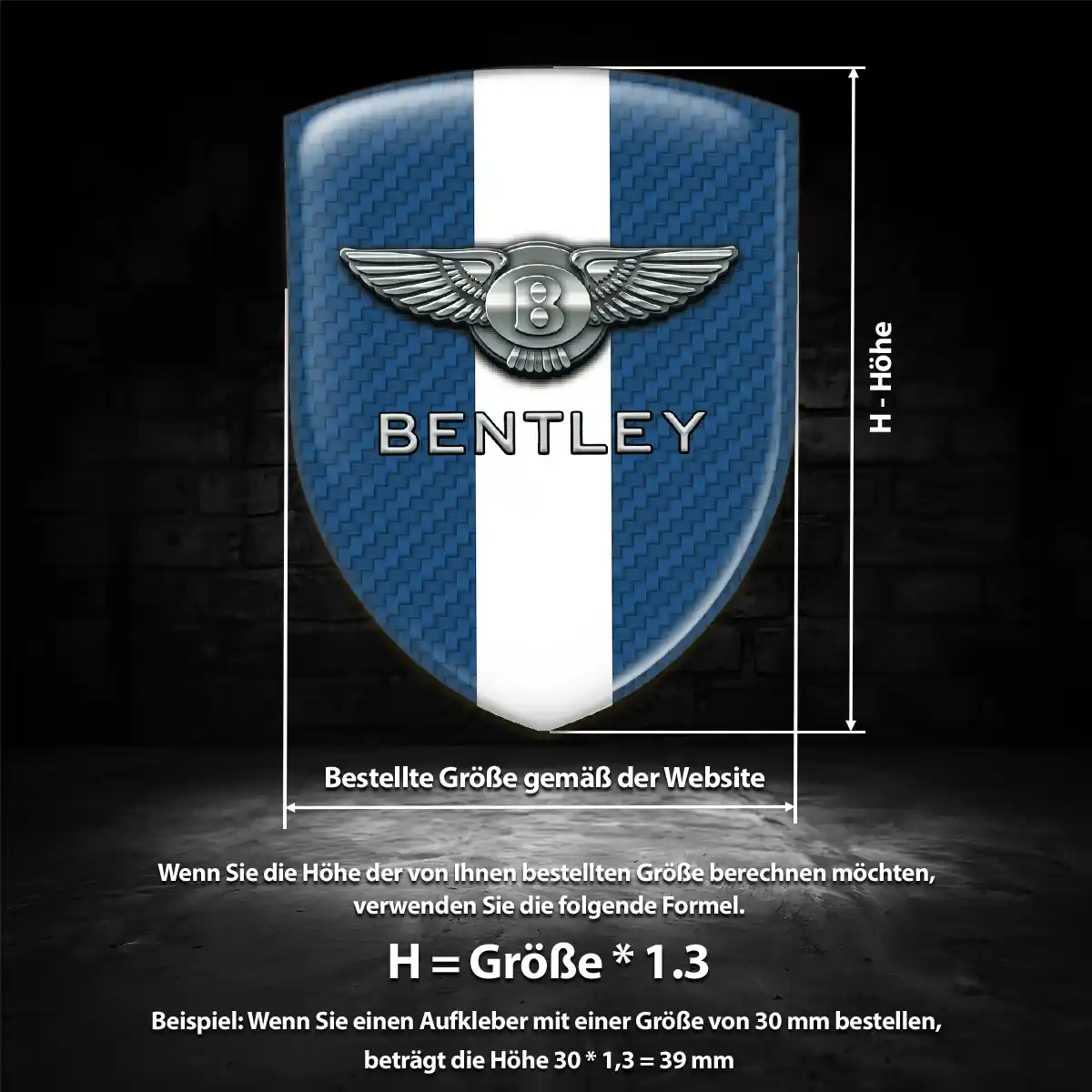 Bentley Wappen Aufkleber Emblem Luxus-Edition