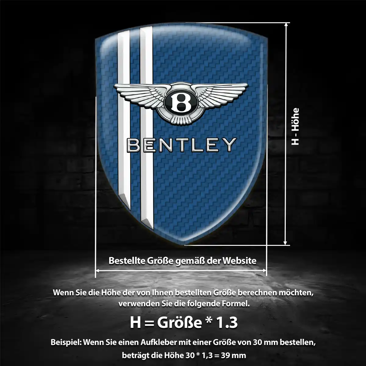 Bentley Wappen Aufkleber Emblem Premiumqualität