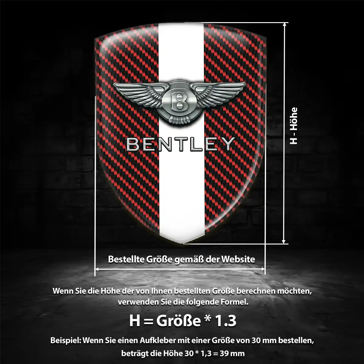 Bentley Wappen Aufkleber Emblem Stilvolles Design